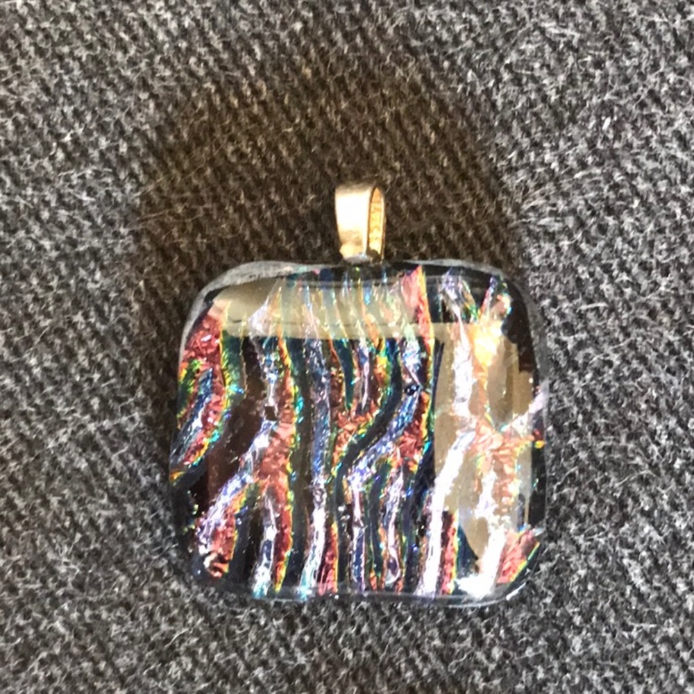 Handmade dichroic glass pendant